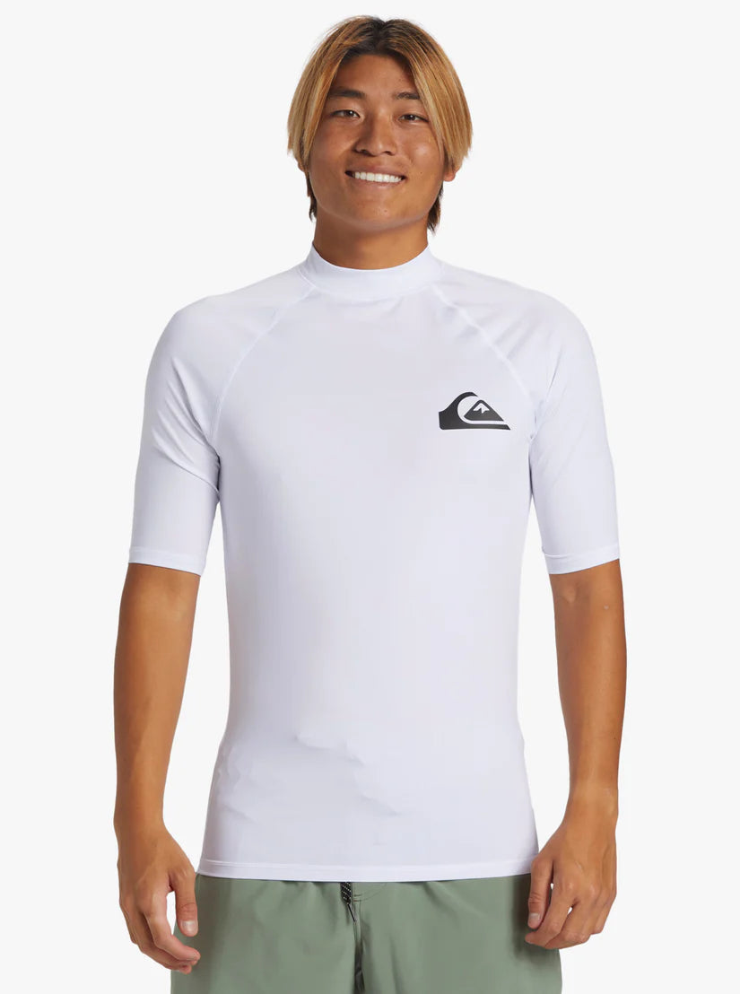 QUIKSILVER SURF SHORT SLEEVE TEE EVERYDAY UPF50 WHITE