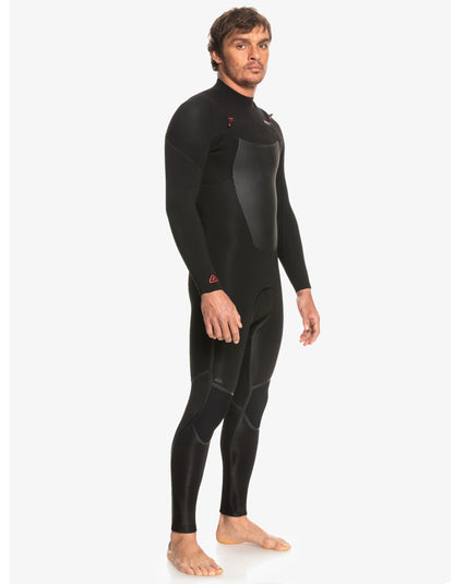  QUIKSILVER 4/3 MARATHON SESSION CHEST ZIP WETSUIT BLACK