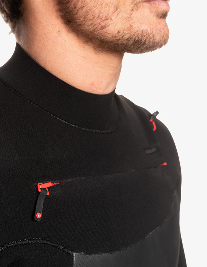  QUIKSILVER 4/3 MARATHON SESSION CHEST ZIP WETSUIT BLACK