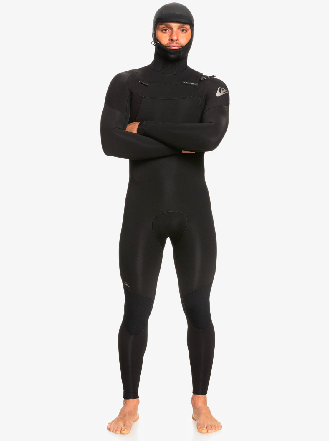  QUIKSILVER 5/4/3 EVERYDAY SESSIONS HOODED CHEST ZIP WETSUIT BLACK