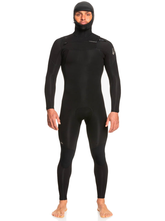  QUIKSILVER 5/4/3 EVERYDAY SESSIONS HOODED CHEST ZIP WETSUIT BLACK