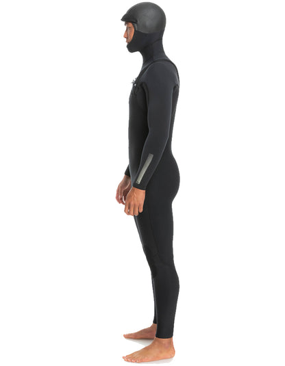  QUIKSILVER 5/4/3 HIGHLINE HOODED CHEST ZIP WETSUIT BLACK