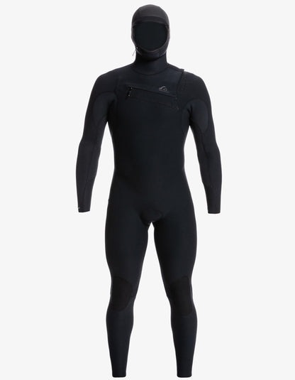  QUIKSILVER 5/4/3 HIGHLINE HOODED CHEST ZIP WETSUIT BLACK