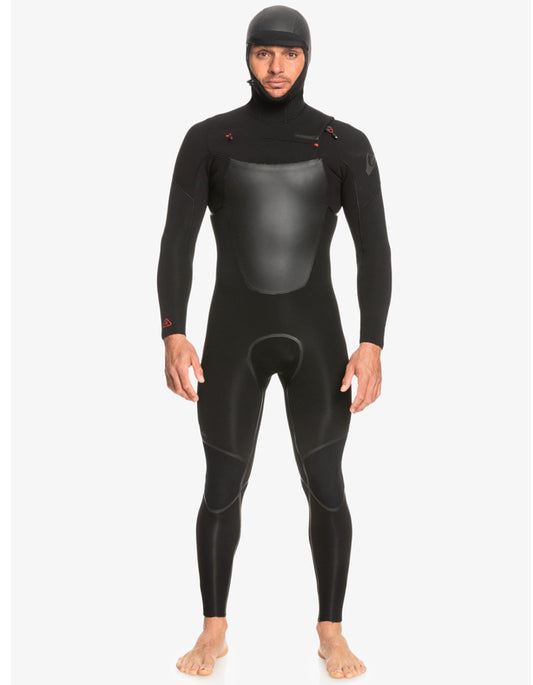  QUIKSILVER 5/4/3 MARATHON SESSION HOODED CHEST ZIP WETSUIT BLACK