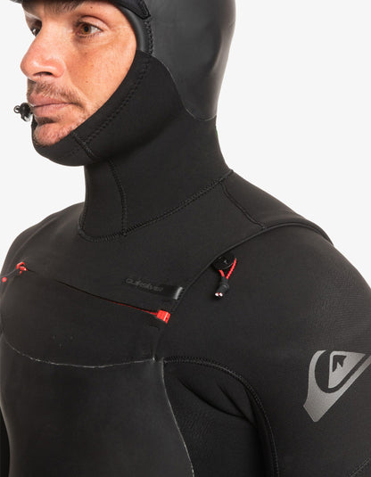  QUIKSILVER 5/4/3 MARATHON SESSION HOODED CHEST ZIP WETSUIT BLACK