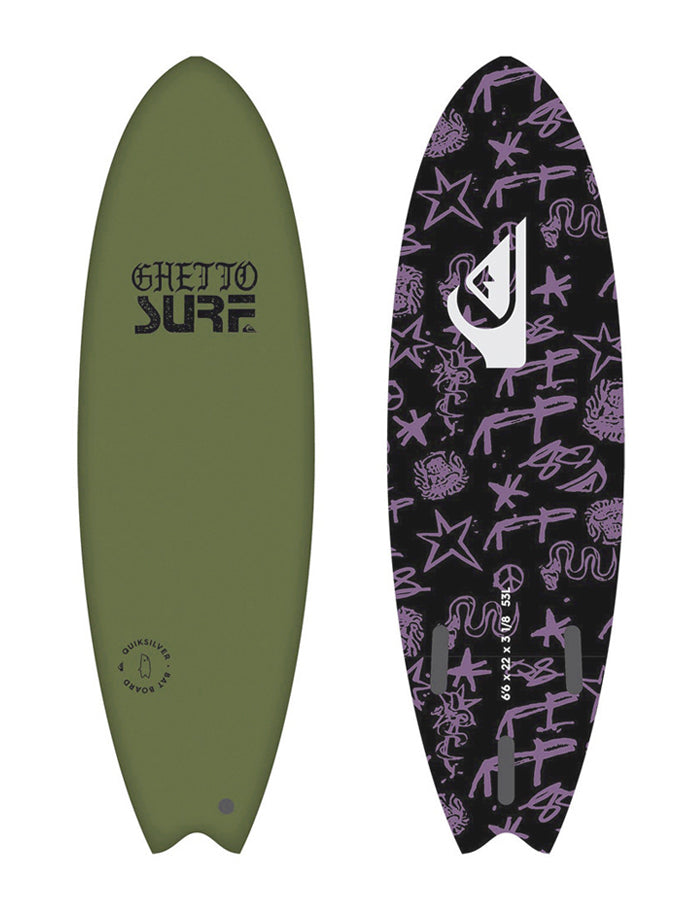  QUIKSILVER 6’0" SOFTBOARD BAT FISH GREEN