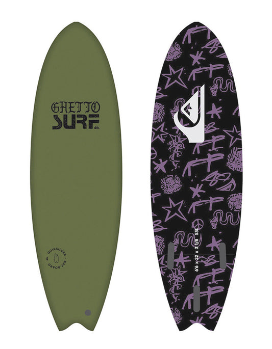  QUIKSILVER 6’0" SOFTBOARD BAT FISH GREEN