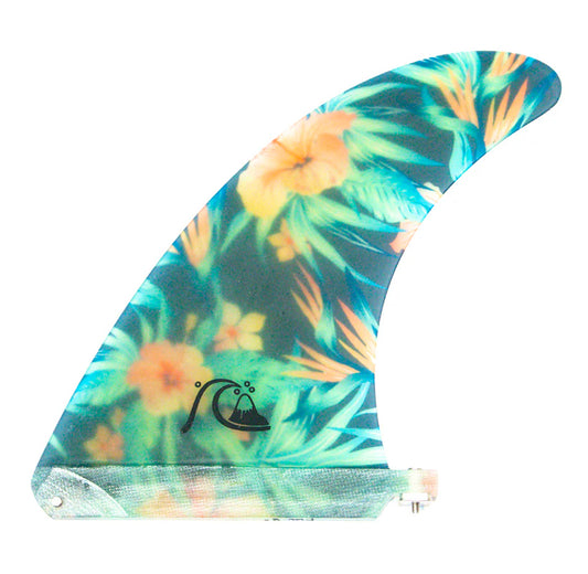  QUIKSILVER 8" PINNA LONGBOARD SINGLE FIN FLORAL