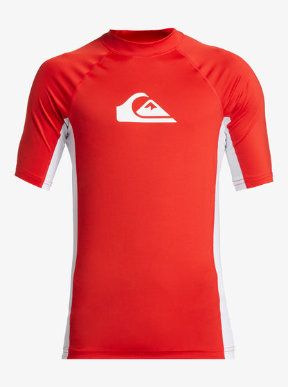  QUIKSILVER SURF SHORT SLEEVE TEE EVERYDAY COMP UPF50 RED