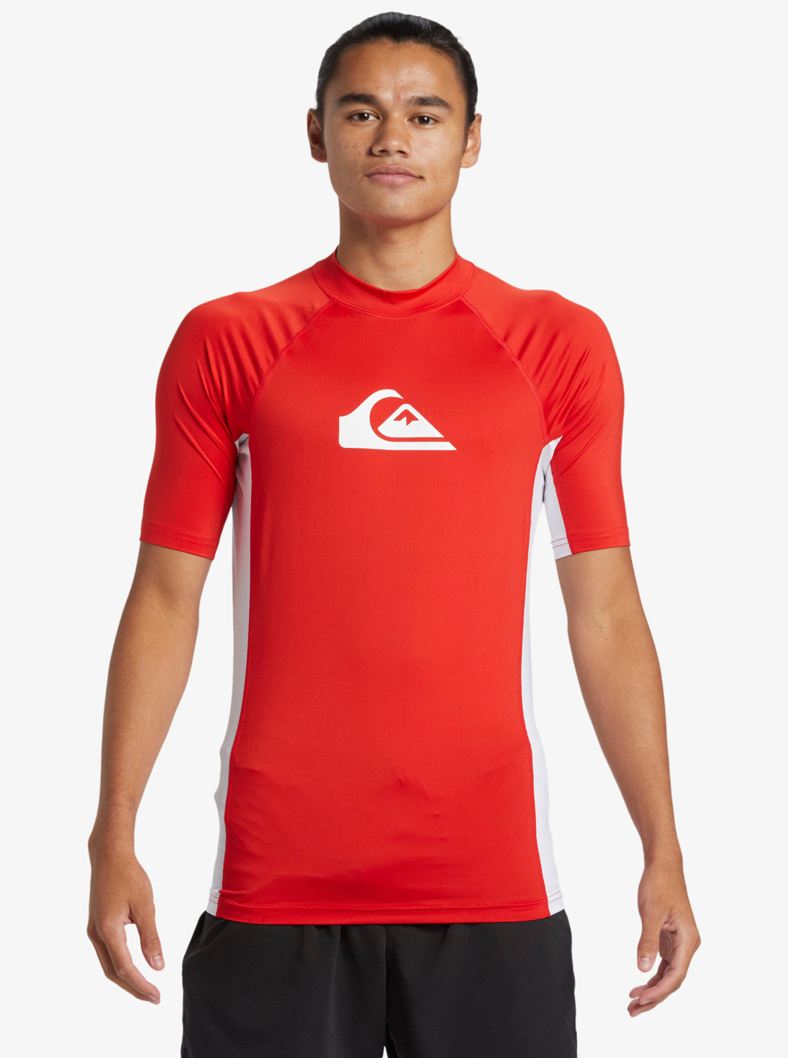  QUIKSILVER SURF SHORT SLEEVE TEE EVERYDAY COMP UPF50 RED