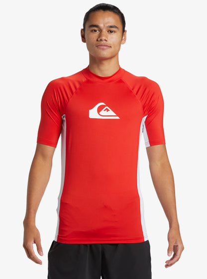  QUIKSILVER SURF SHORT SLEEVE TEE EVERYDAY COMP UPF50 RED