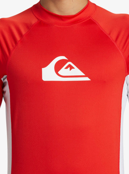  QUIKSILVER SURF SHORT SLEEVE TEE EVERYDAY COMP UPF50 RED