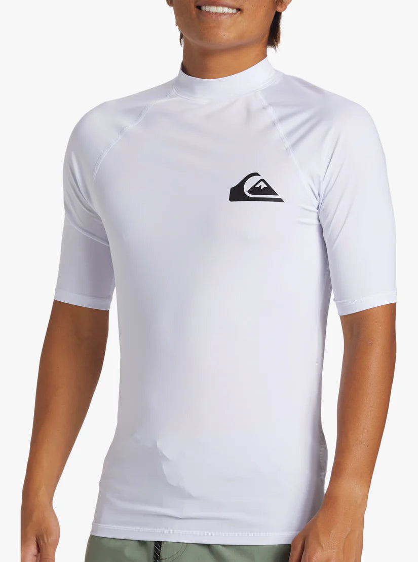  QUIKSILVER SURF SHORT SLEEVE TEE EVERYDAY UPF50 WHITE