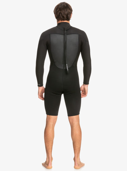  QUIKSILVER 2/2 PROLOGUE SPRINGSUIT BACK ZIP WETSUIT BLACK