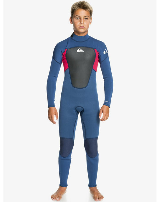  QUIKSILVER BOYS PROLOGUE 3/2 STEAMER WETSUIT BACK ZIP
