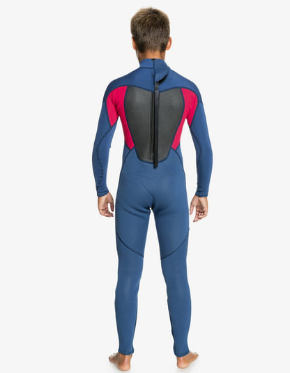  QUIKSILVER BOYS PROLOGUE 3/2 STEAMER WETSUIT BACK ZIP