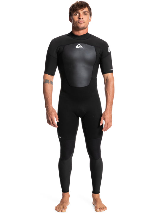  QUIKSILVER 2/2 PROLOGUE SHORT SLEEVE BACK ZIP WETSUIT BLACK