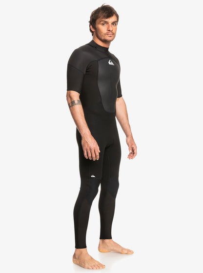  QUIKSILVER 2/2 PROLOGUE SHORT SLEEVE BACK ZIP WETSUIT BLACK