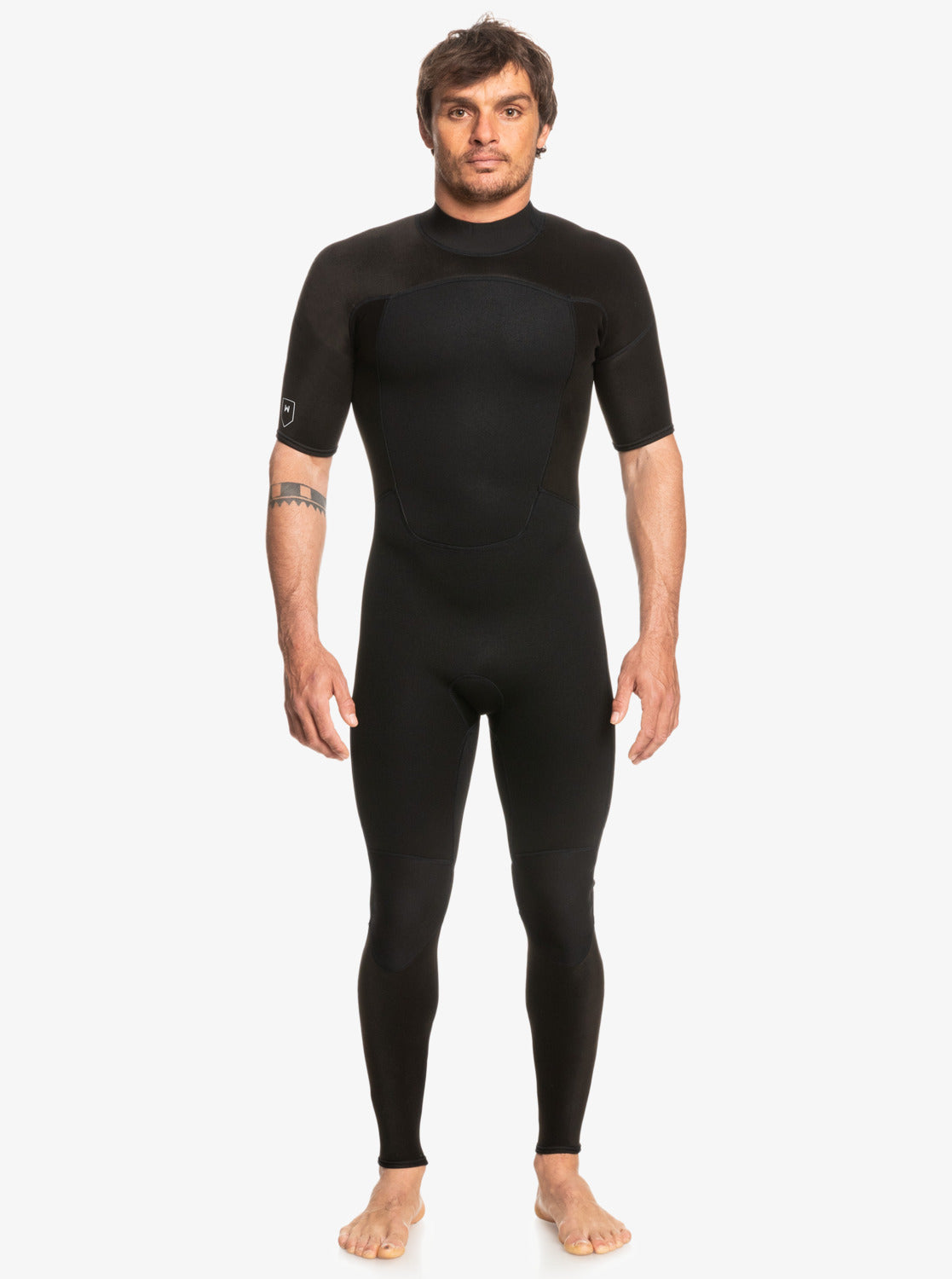  QUIKSILVER 2/2 PROLOGUE SHORT SLEEVE BACK ZIP WETSUIT BLACK