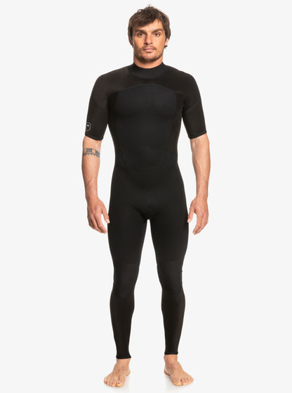  QUIKSILVER 2/2 PROLOGUE SHORT SLEEVE BACK ZIP WETSUIT BLACK