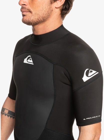  QUIKSILVER 2/2 PROLOGUE SHORT SLEEVE BACK ZIP WETSUIT BLACK