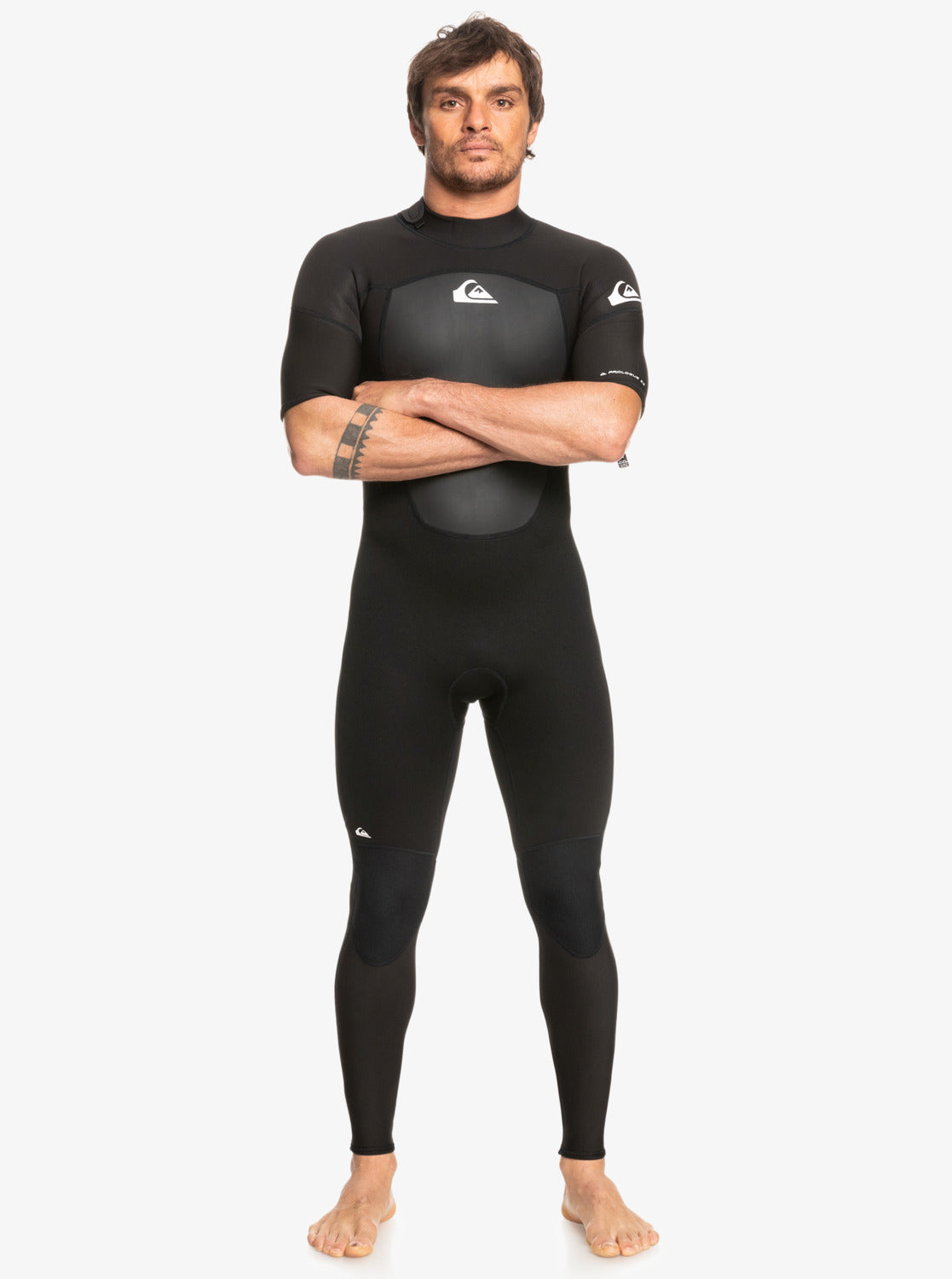  QUIKSILVER 2/2 PROLOGUE SHORT SLEEVE BACK ZIP WETSUIT BLACK