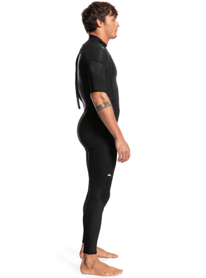  QUIKSILVER 2/2 PROLOGUE SHORT SLEEVE BACK ZIP WETSUIT BLACK