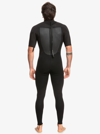  QUIKSILVER 2/2 PROLOGUE SHORT SLEEVE BACK ZIP WETSUIT BLACK